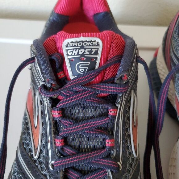 Brooks Womens Ghost 6 DNA Gray/Pink Athletic Active Running Sneakers Size 7 - Picture 3 of 15